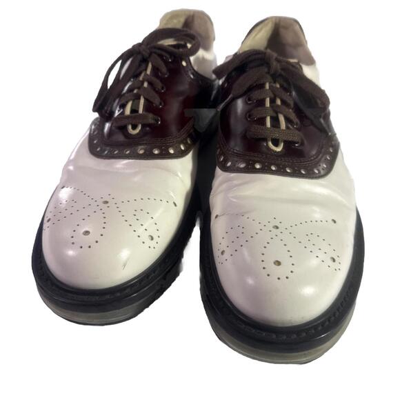 Prada White & Burgundy Men’s Perforated leather Lace-up Sui Generis Design 9.5EE - Picture 1 of 9